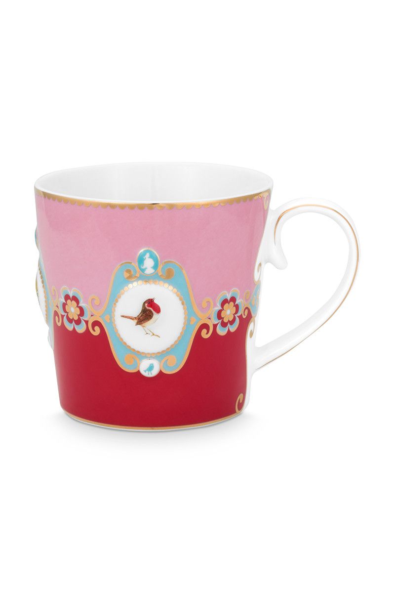 Love Birds Tasse Gross Rot/Rosa