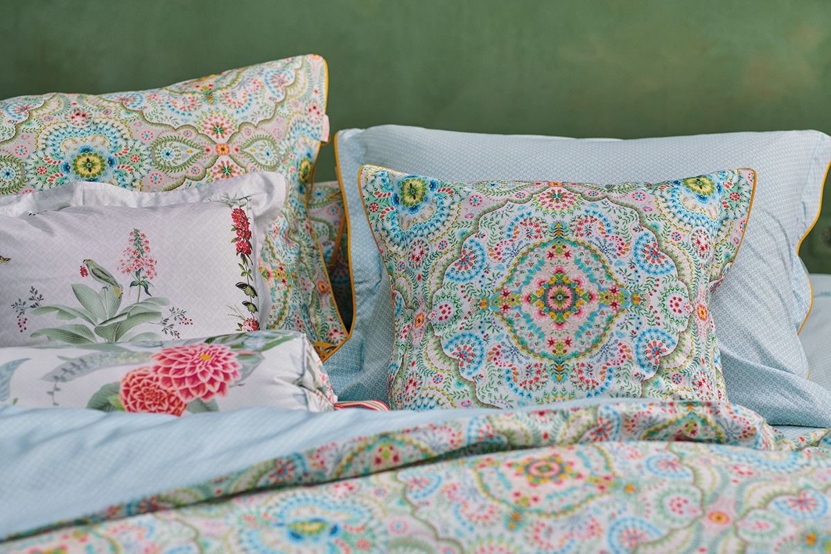 Quadratisches Zierkissen Moon Delight Weiss