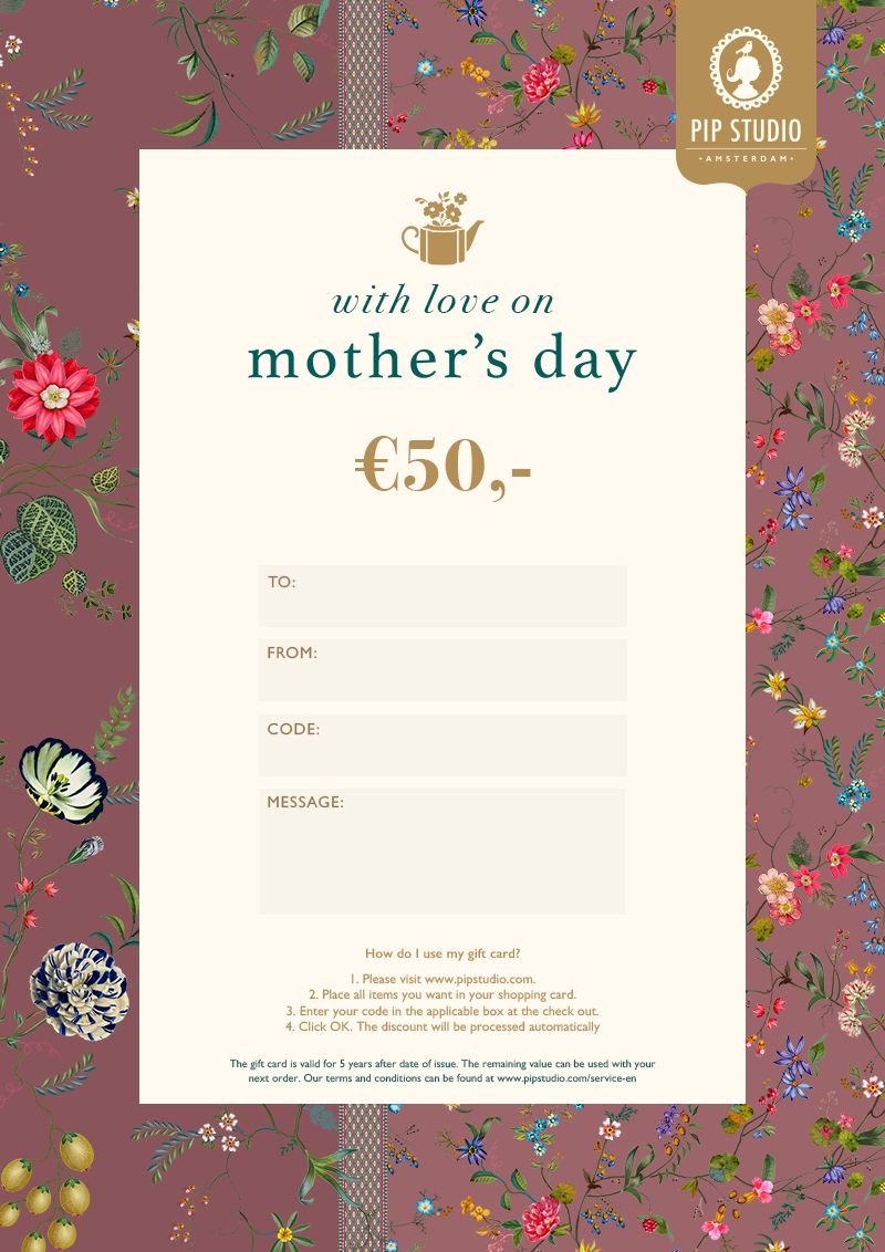 Muttertag Digitalen Geschenkkarte €50
