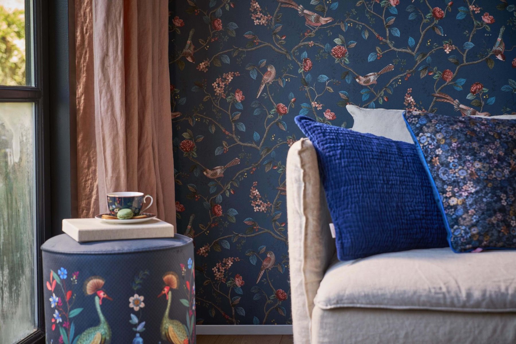 Pip Studio Papier Peint Intissé Good Nightingale Bleu Foncé