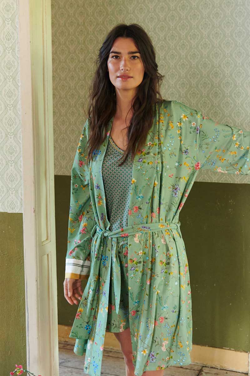 Kimono Petites Fleurs Groen