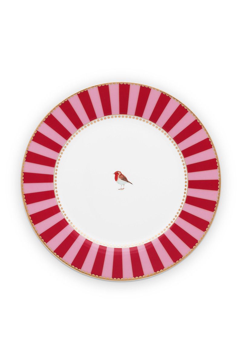 Assiette à Petit Déjeuner Love Birds en Coloris Rouge/Rose 21 cm