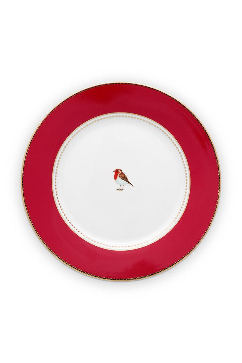 Assiette à Petit Déjeuner Love Birds en Coloris Rouge 21 cm