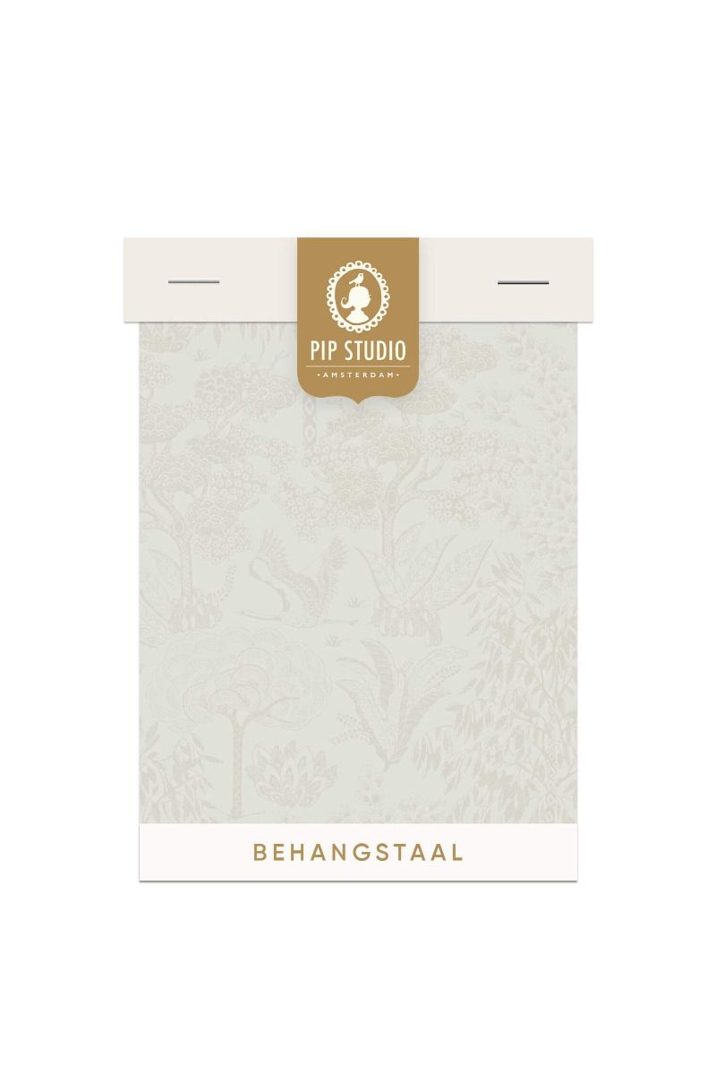 Behangstaal Origami Tree Gebroken Wit/Zilver