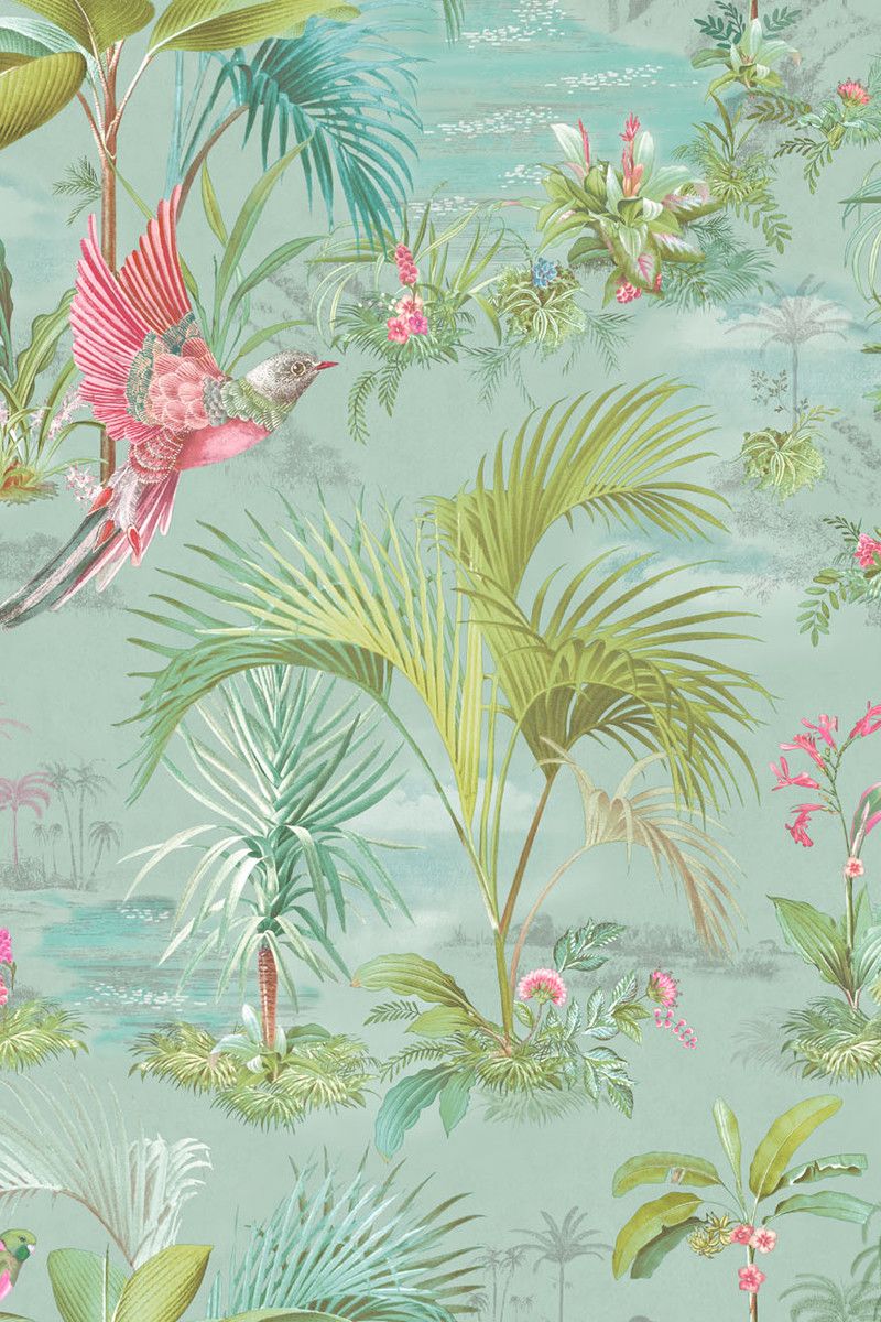 Pip Studio Palm Scene Non-Woven Wallpaper Blue