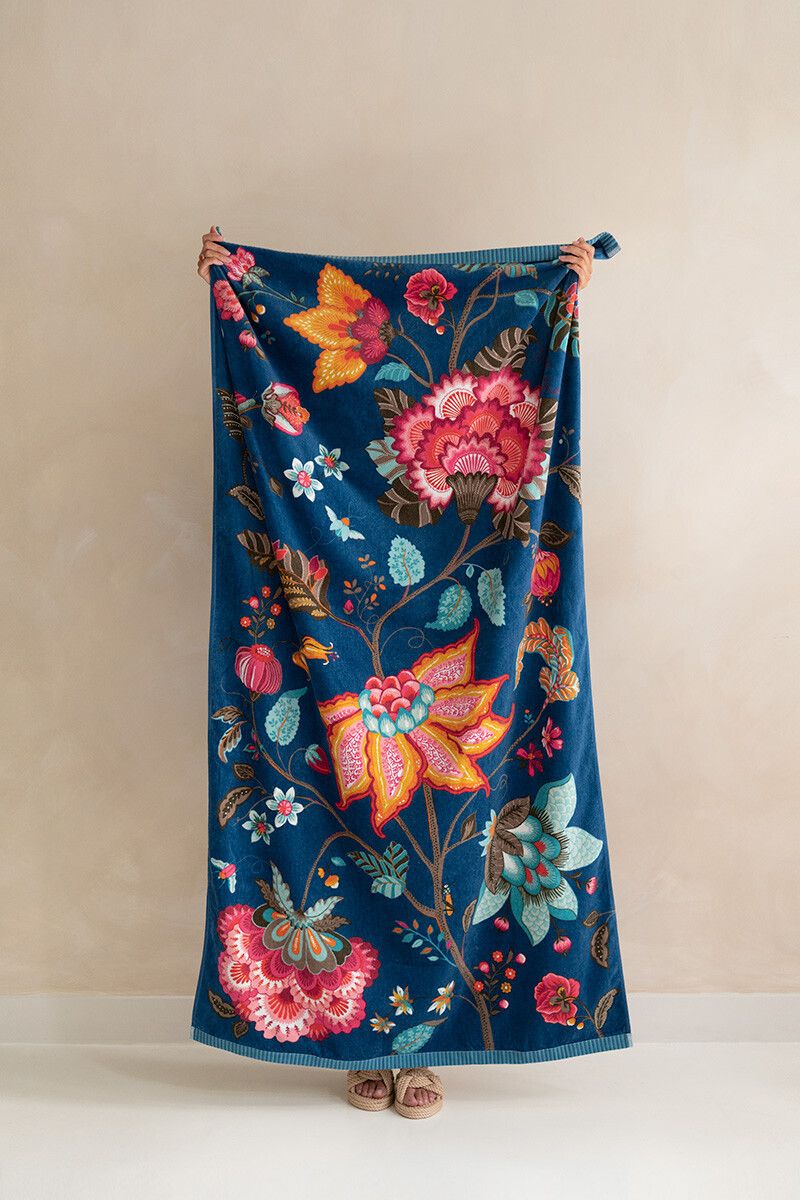 Strandtuch Pip Flowers Dunkelblau