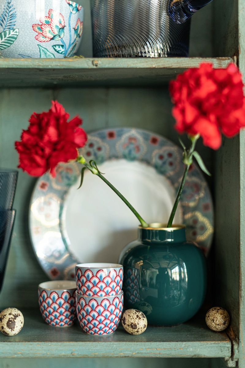 Flower Festival Egg Cup Red/Light Blue