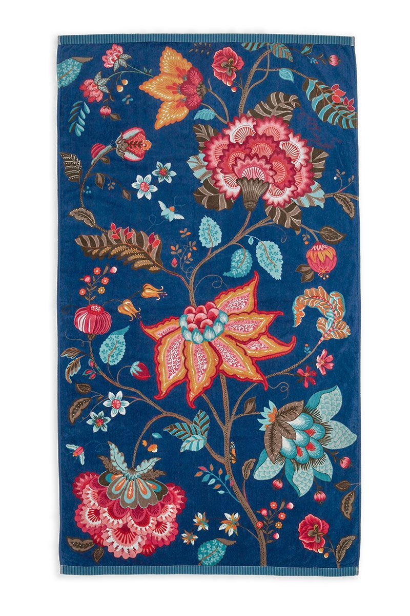 Strandtuch Pip Flowers Dunkelblau