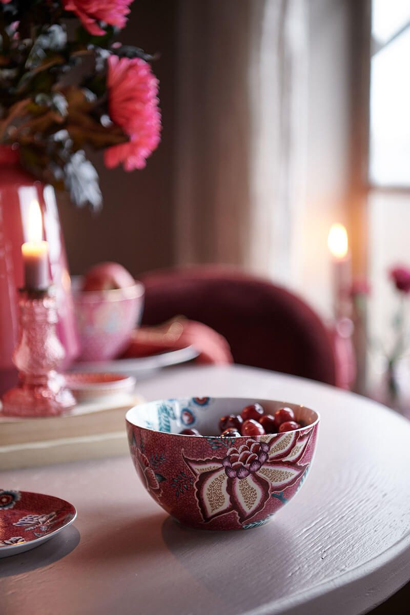 Flower Festival Breakfast Set/3 Dark Pink