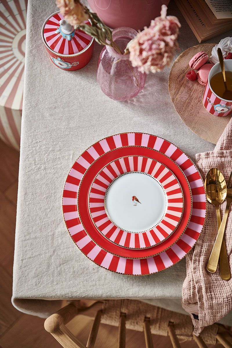 Love Birds Pastry Plate Red/Pink 17 cm