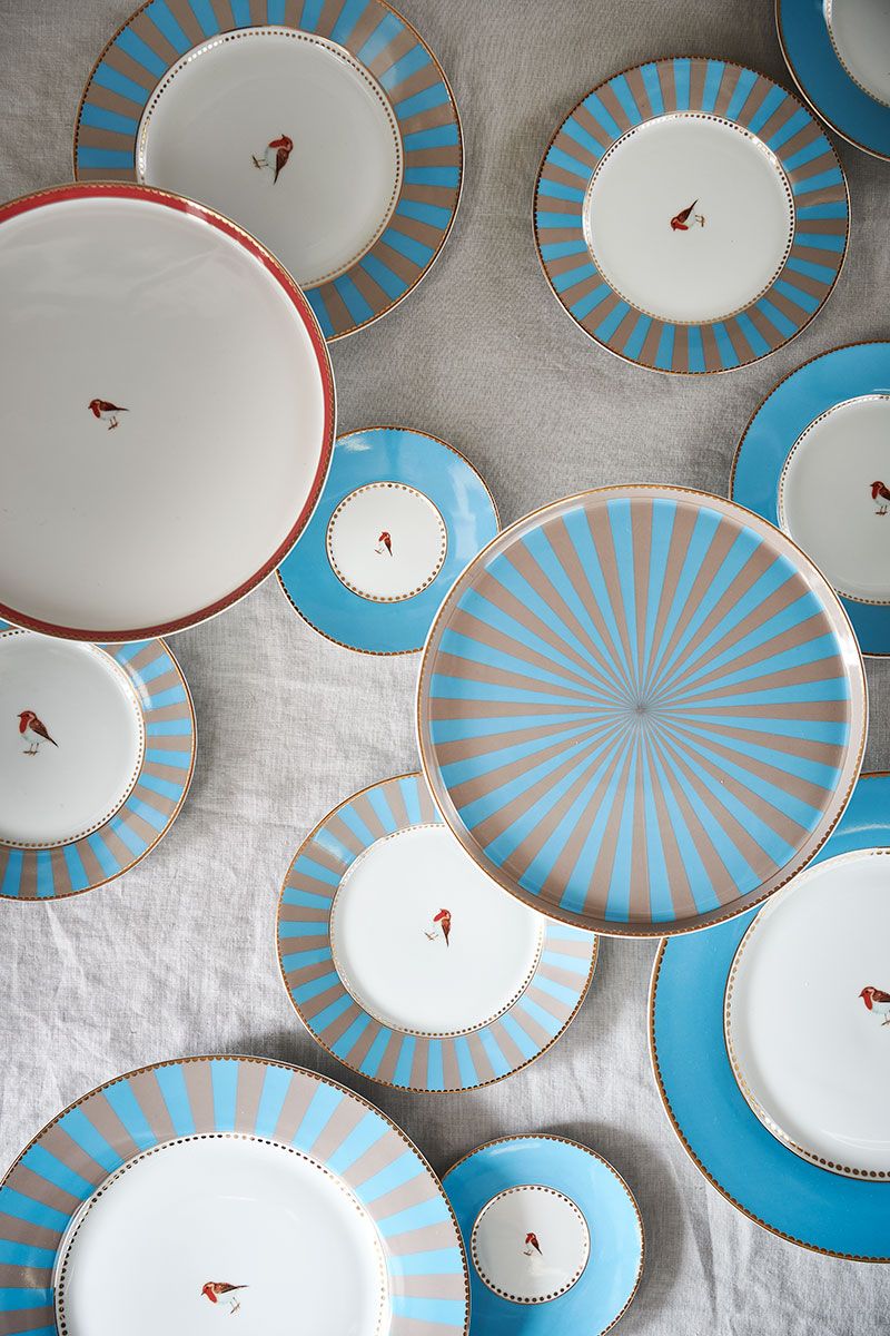 Love Birds Breakfast Plate Blue 21 cm