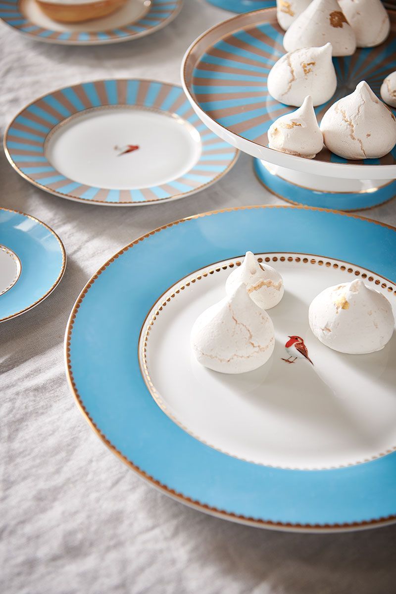 Love Birds Breakfast Plate Blue 21 cm