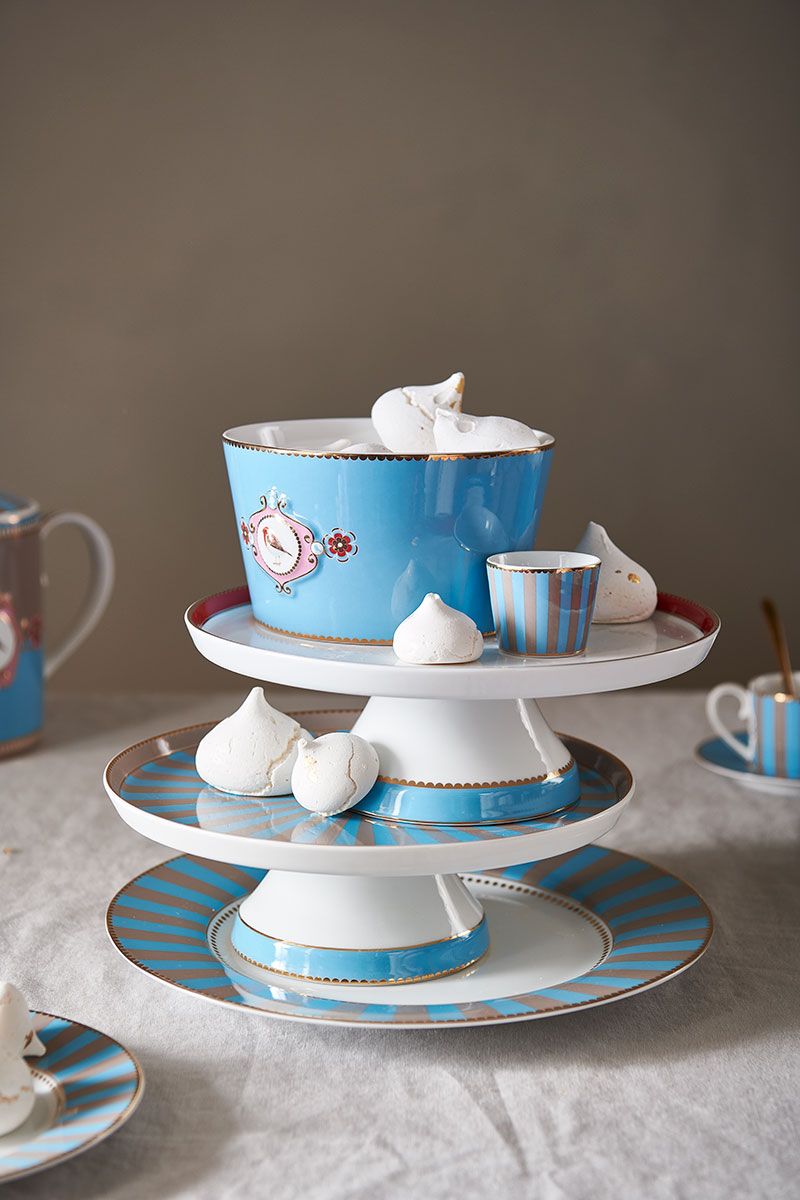 Love Birds Cake Tray Small Blue/Khaki