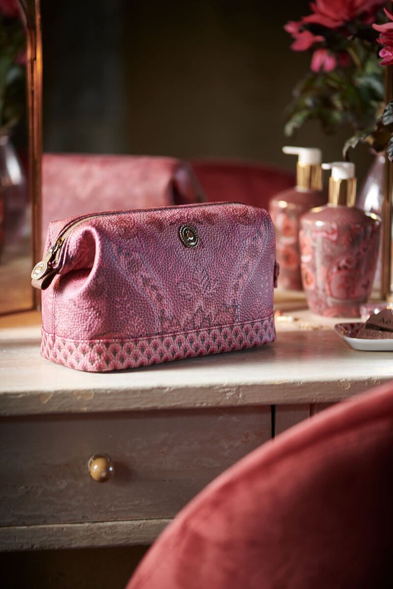 Cosmetic Purse Medium Kyoto Festival Dark Pink