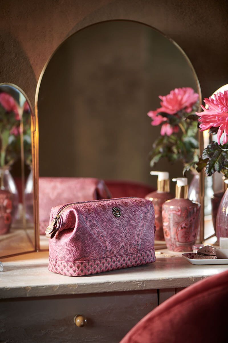 Cosmetic Purse Medium Kyoto Festival Dark Pink
