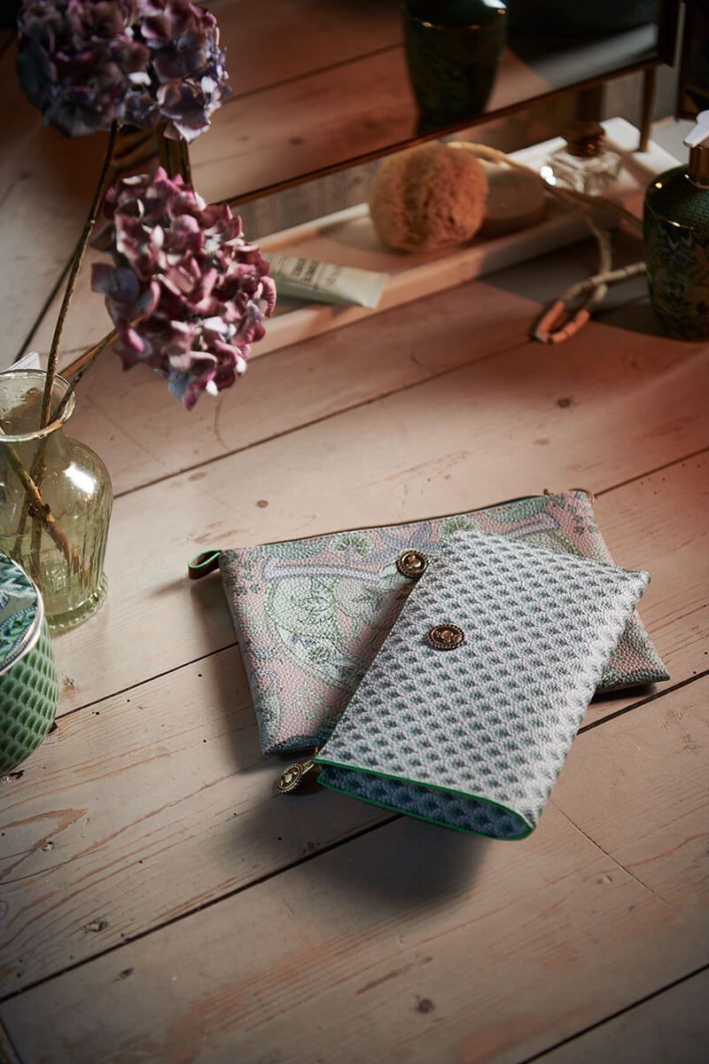 Cosmetic Zipper Pouch Suki Green