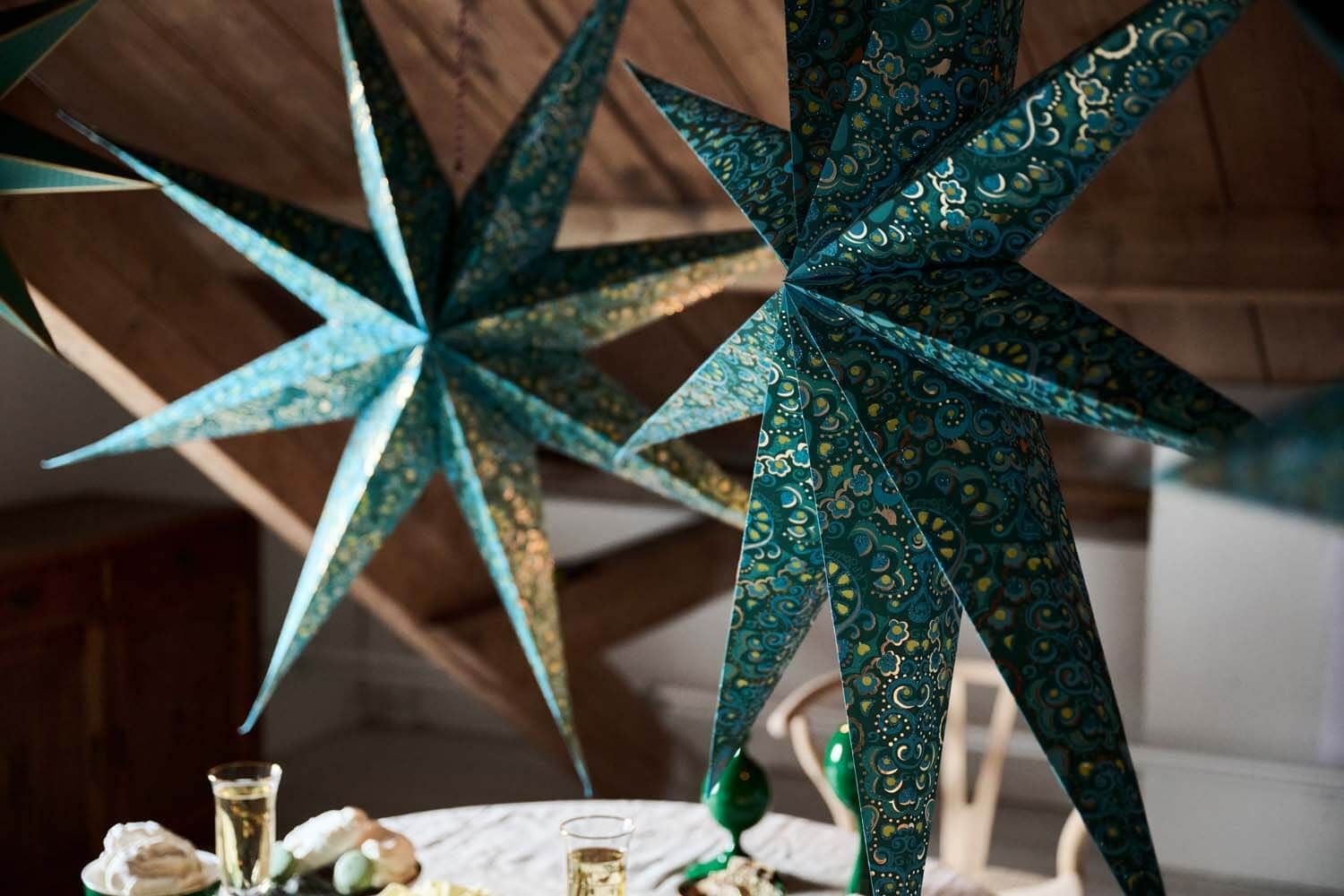 Weihnachtsstern Papier Grün 110cm