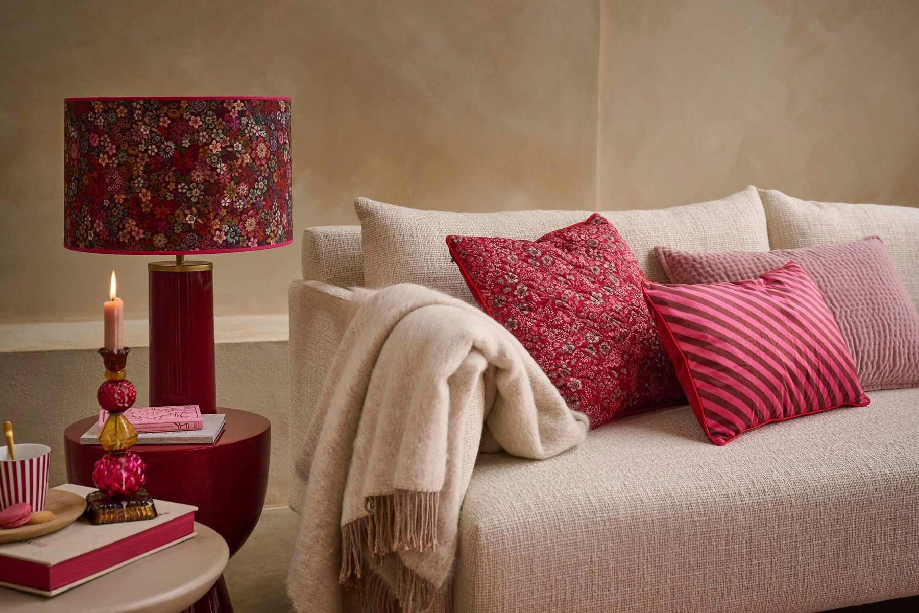 Sierkussen Quilted Daisy Dreams Rood