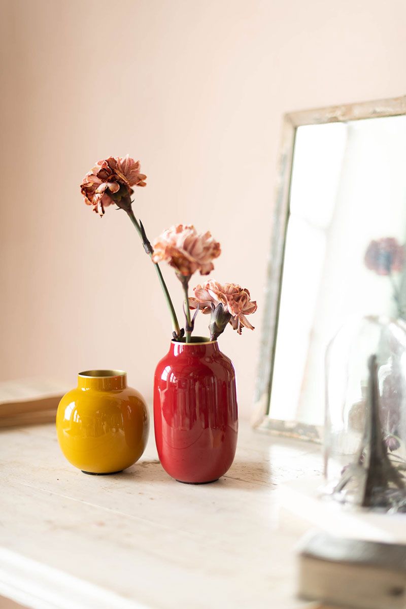 Ovale Mini Vase Rot 14 cm