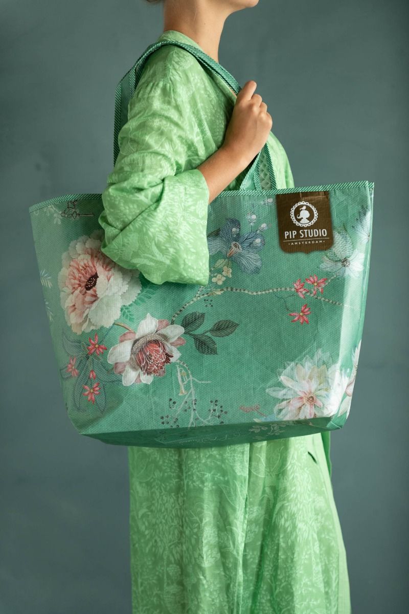 Aktion Tasche Tokyo Bouquet Grün 60x40x20cm