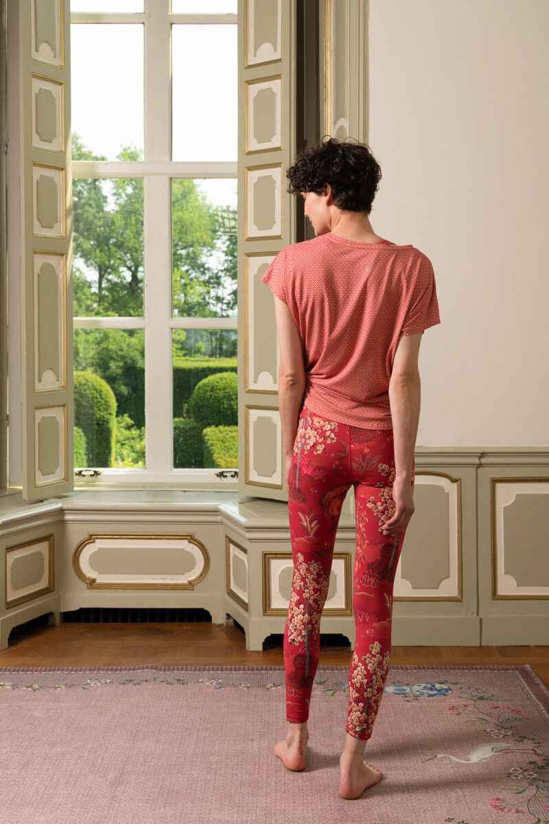Lange Sportlegging Japanese Garden Rood