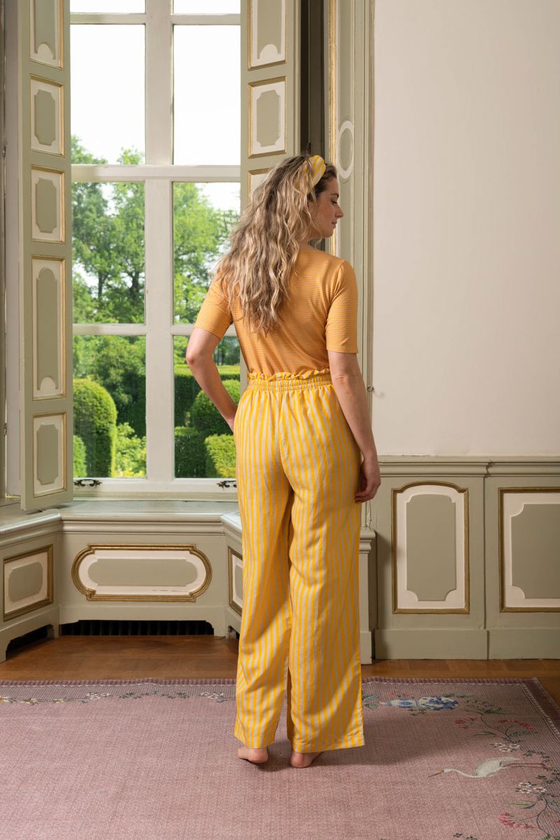 Top mit Kurze Ärmeln Little Sumo Stripe Gelb