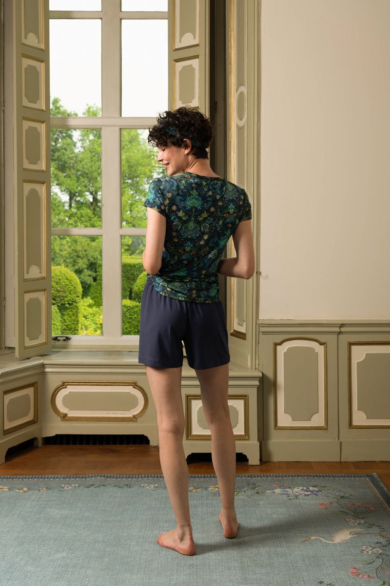 Kurze Hose Uni Donker Blau