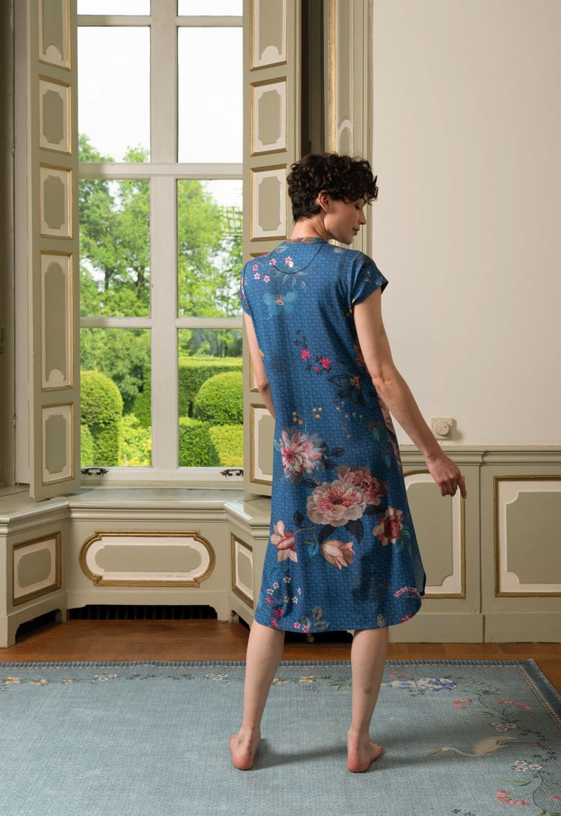 Nachthemd Korte Mouw Tokyo Bouquet Donkerblauw