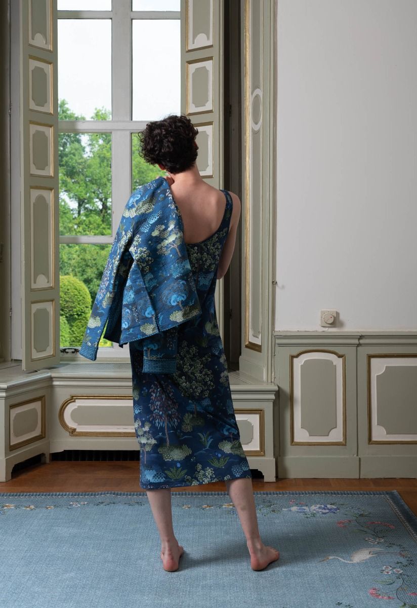 Jacke Quilted Japanese Garden Blau