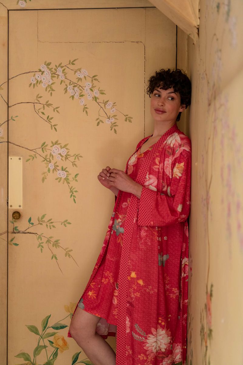 Kimono Tokyo Bouquet Rot