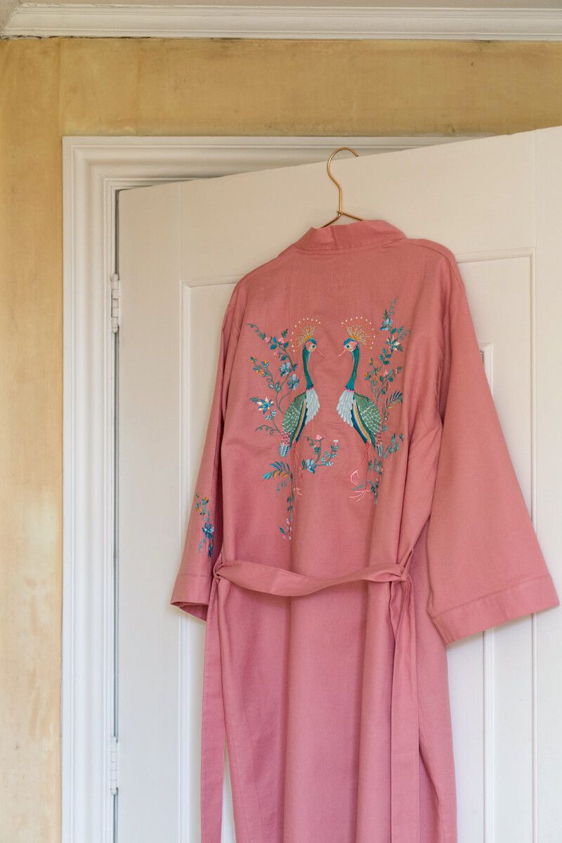 Kimono Flirting Birds Roze