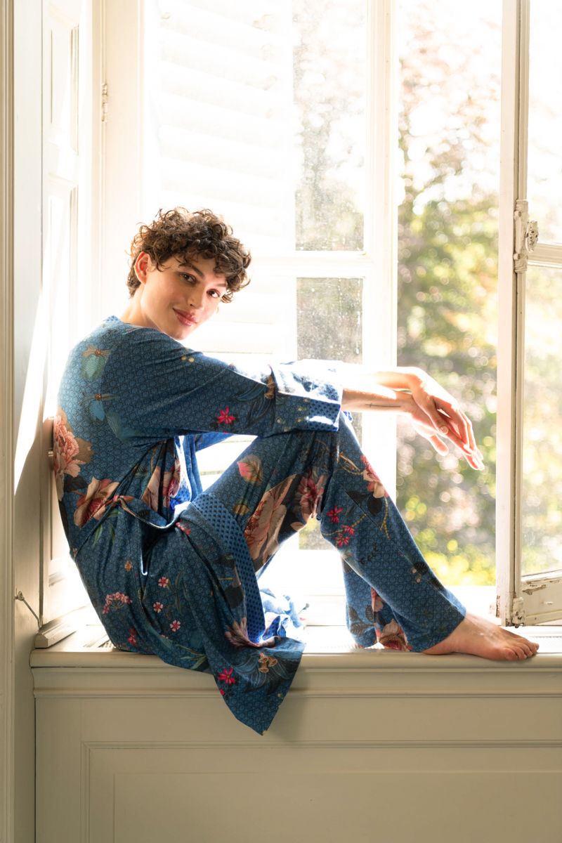 Kimono Tokyo Bouquet Dark Blue