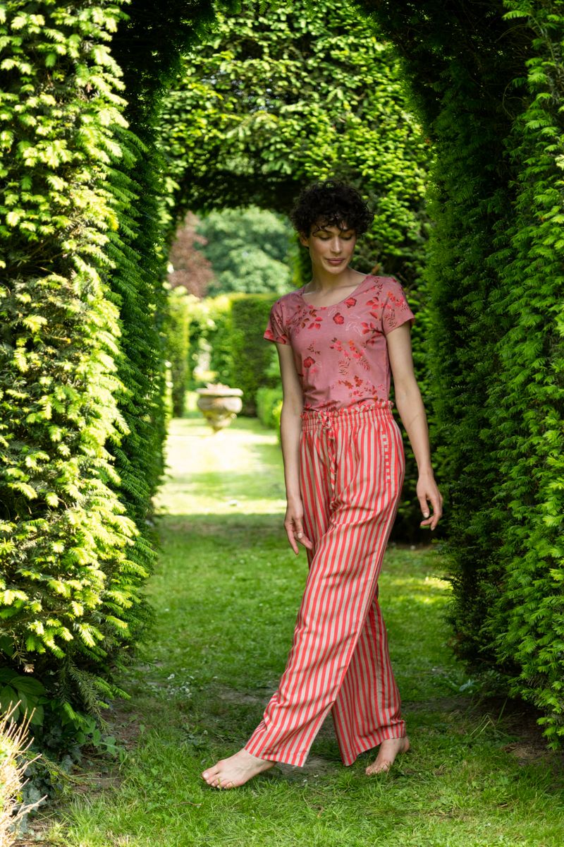 Top mit Kurze Ärmeln Tokyo Blossom Rosa