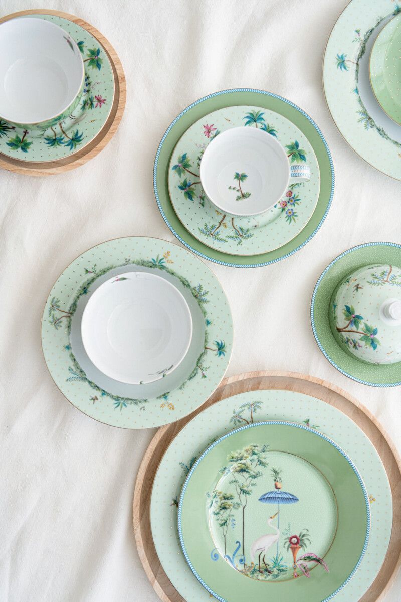 Jolie Butter Dish Round Green