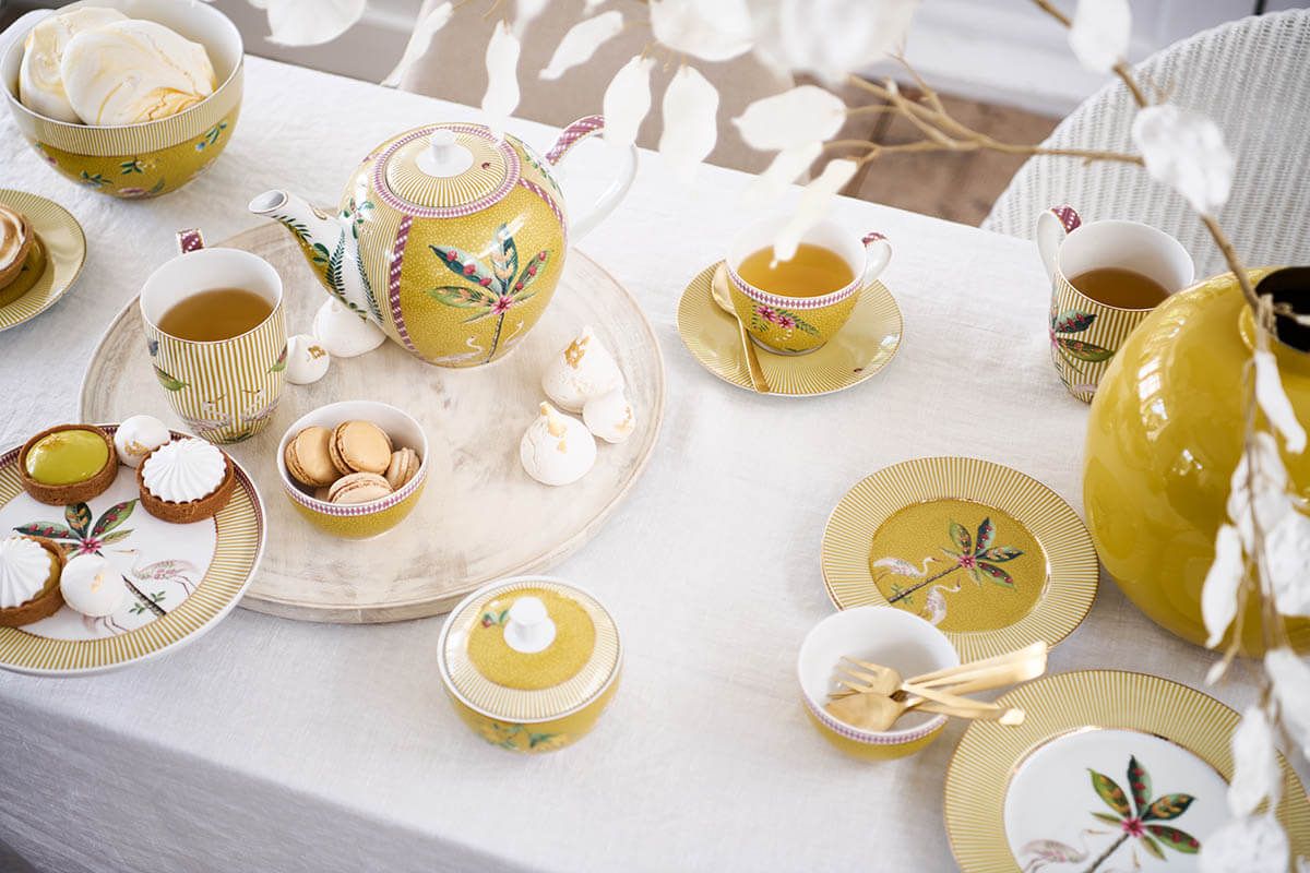 La Majorelle Ensemble de Tasse et Soucoupe à Cappuccino Jaune