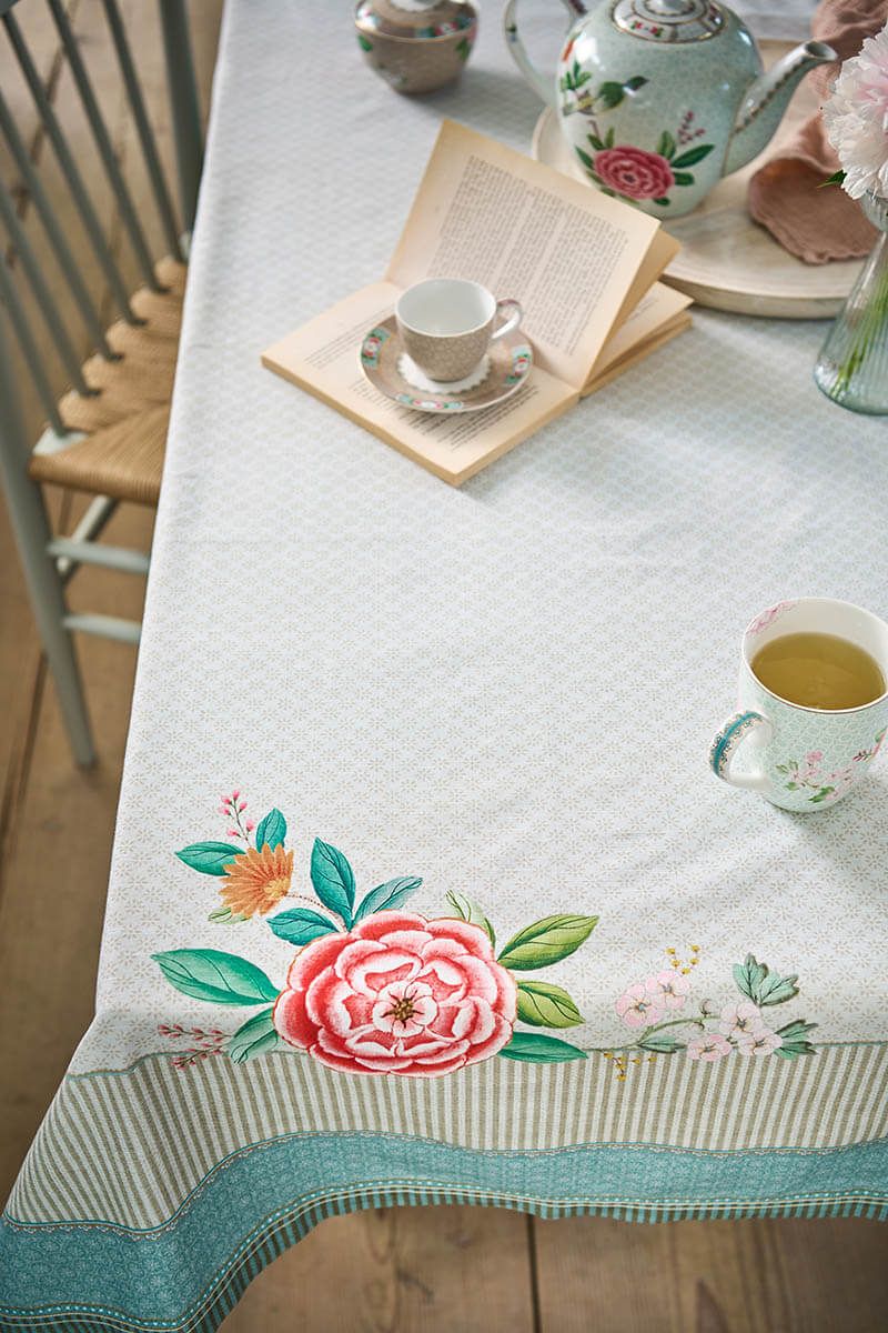 Blushing Birds Tablecloth Khaki