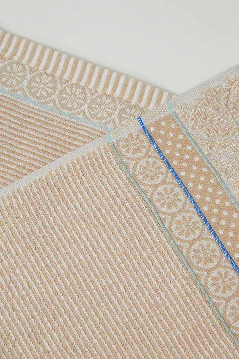 Large Bath Towel Soft Zellige Khaki 70x140 cm