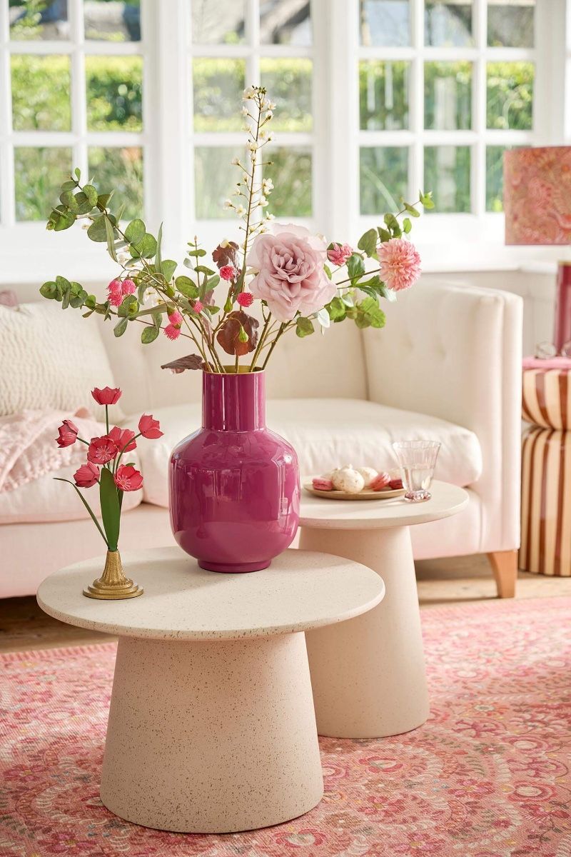 Deko Blume Metall Rosa 36cm
