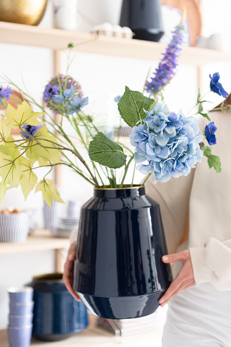 Metal Vase Blue 29 cm