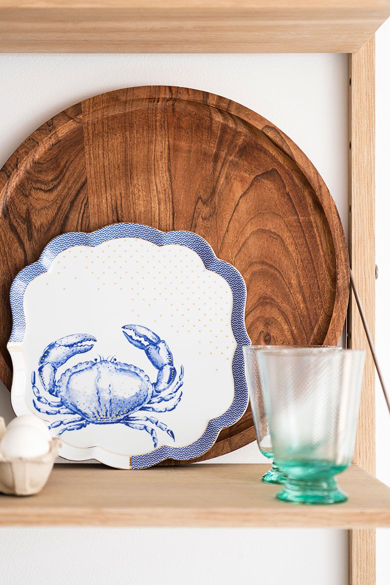 Water Glass Twisted Blue