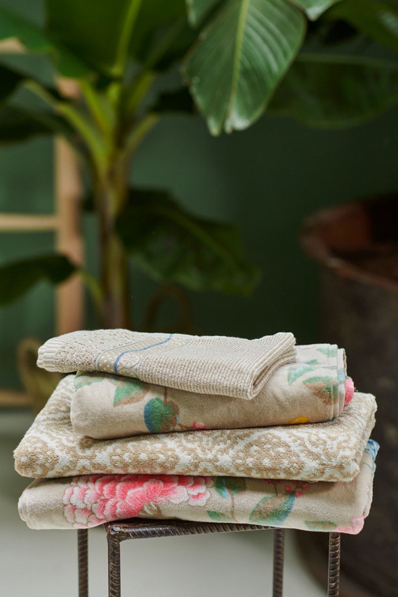 Large Bath towel Jacquard Check Khaki 70x140 cm