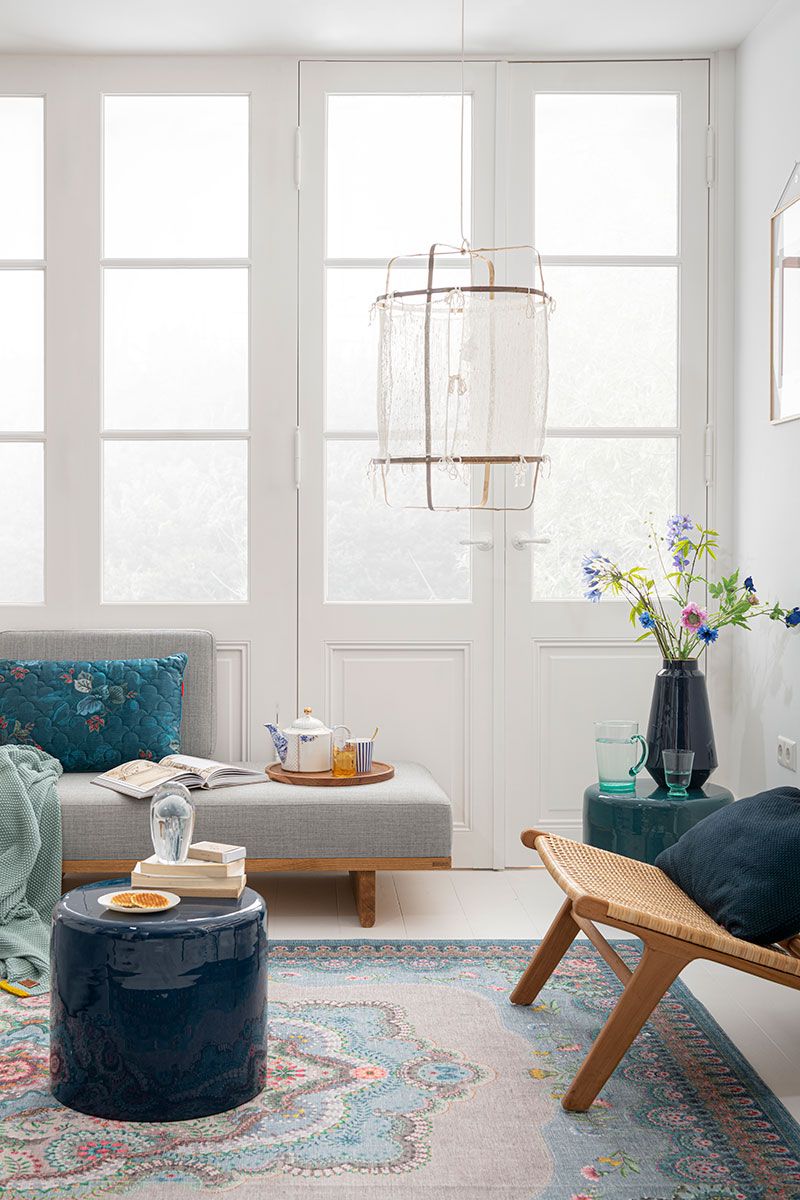 Water Glass Twisted Blue