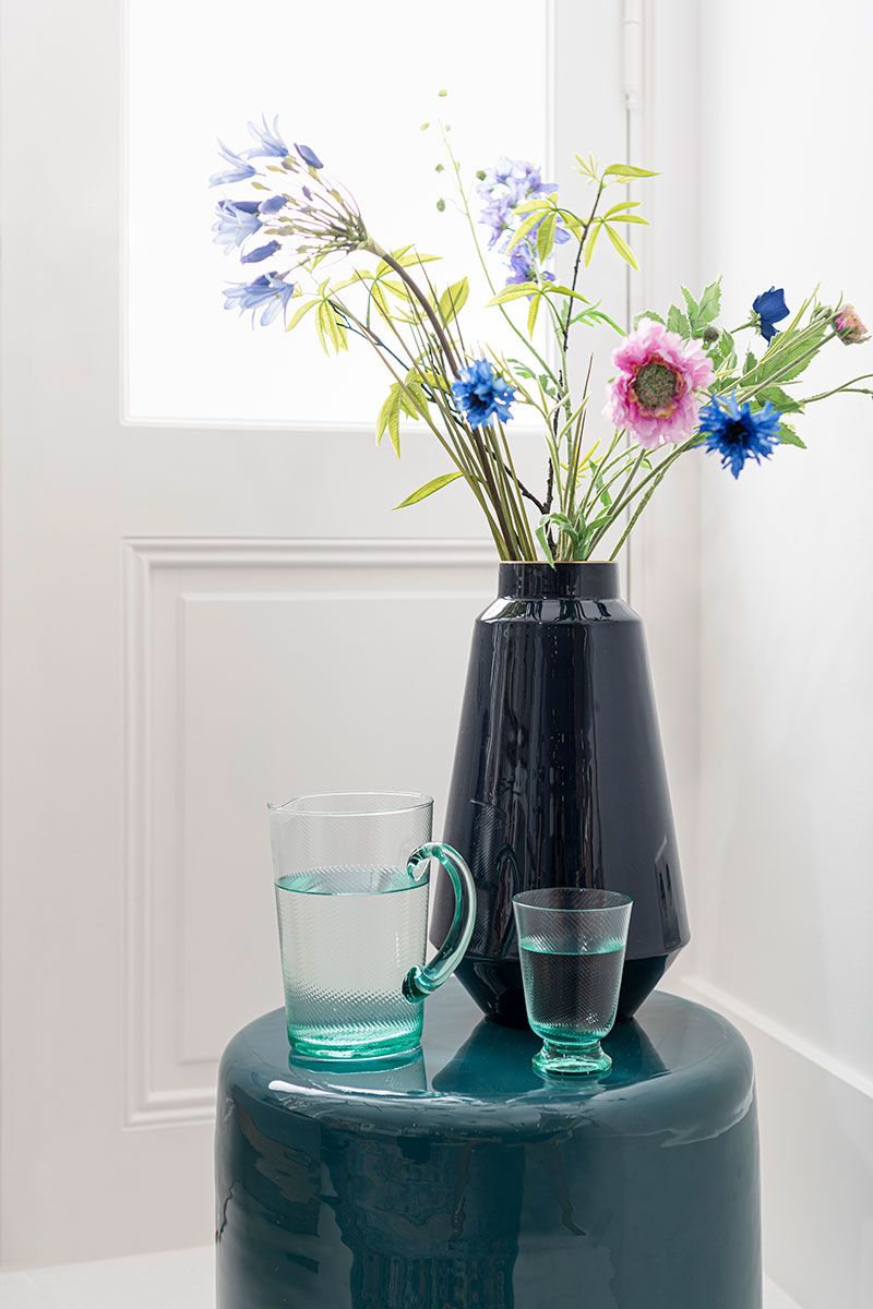 Metal Vase blau 36 cm