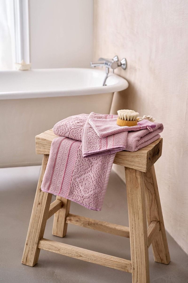 Large Bath Towel Soft Zellige Lilac 70x140cm