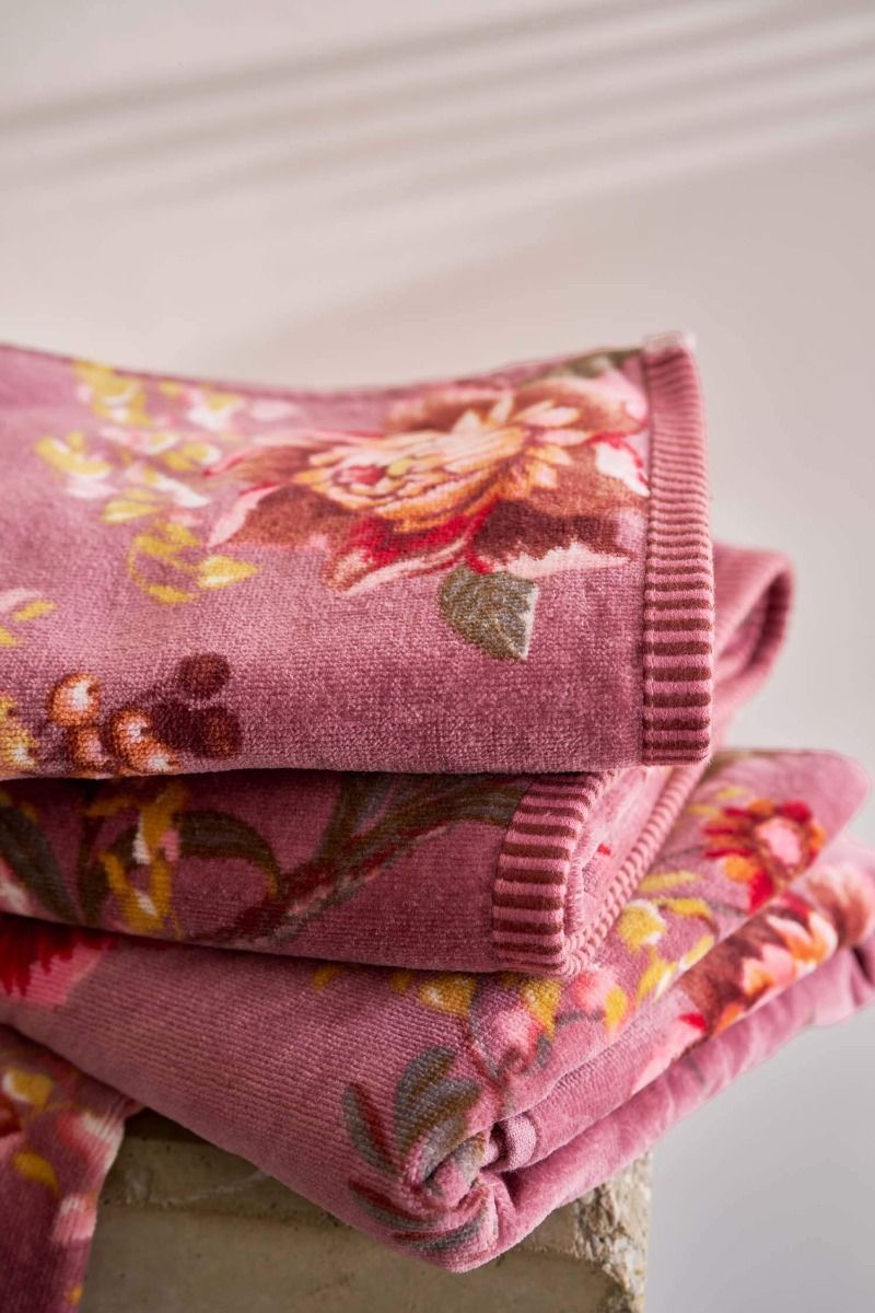 Badhanddoek Secret Garden Mauve 55x100cm