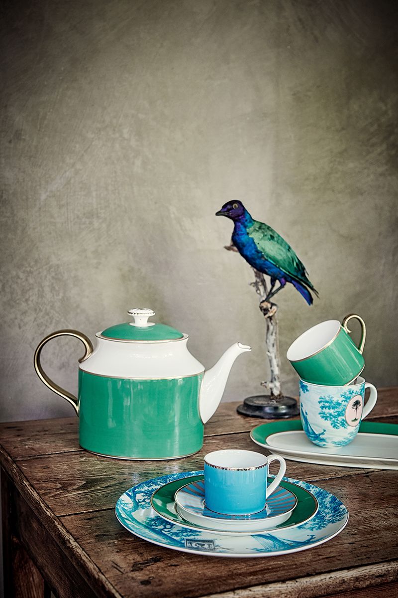 Love Birds Espresso Tasse & Untertasse Blau