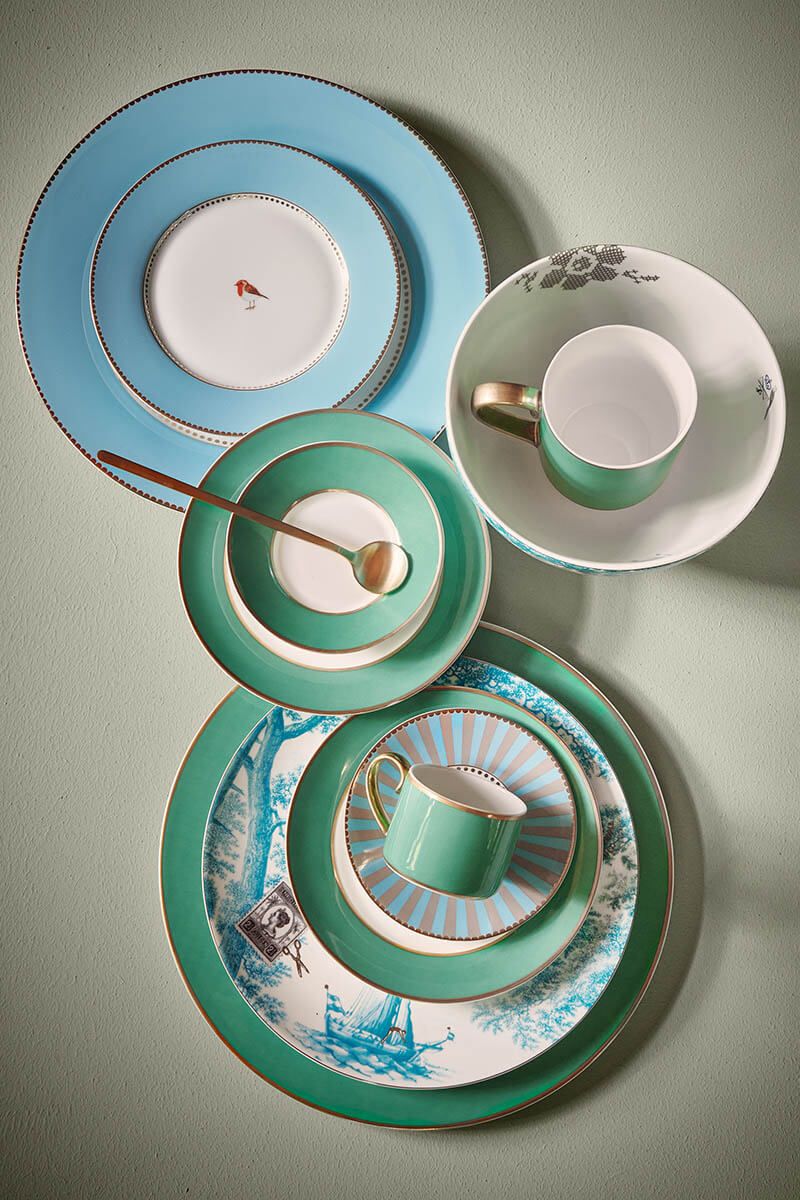 Love Birds Breakfast Plate Blue 21 cm