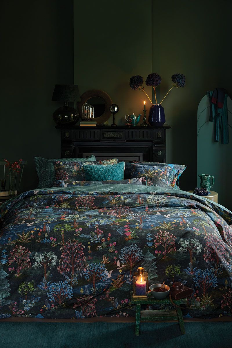 Rechthoekig Sierkussen Lang Pip Garden Donker Blauw