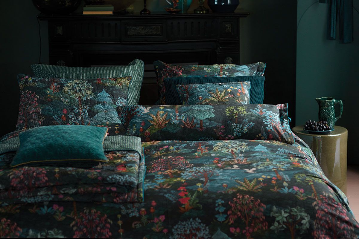 Rechthoekig Sierkussen Lang Pip Garden Donker Blauw