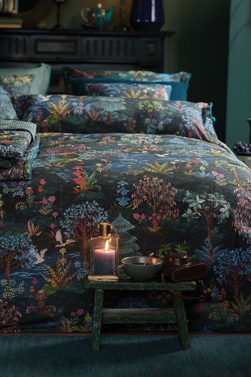 Rechthoekig Sierkussen Lang Pip Garden Donker Blauw